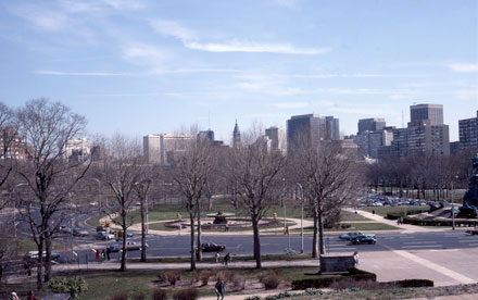 Philadelphia Skyline Before Liberty Place.   Kodachrome 64. Minolta Hi-Matic 7S.